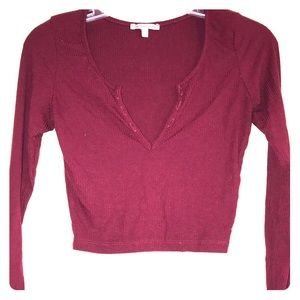 Maroon colored crop top